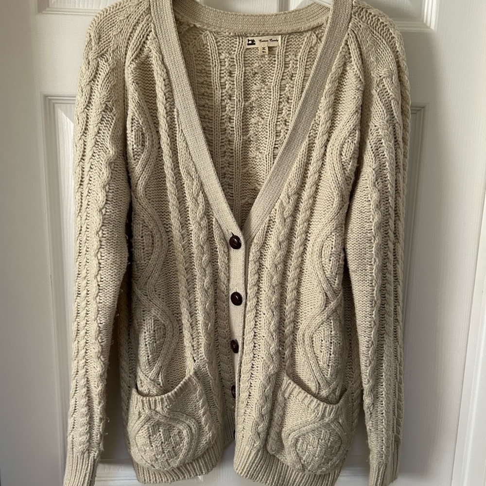 Cotton Candy Cream Cable Knit Sweater